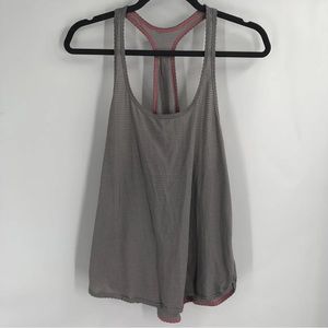 LULULEMON 105 F Singlet Tank Racerback Scallop Trim Heathered Grey Light Luon